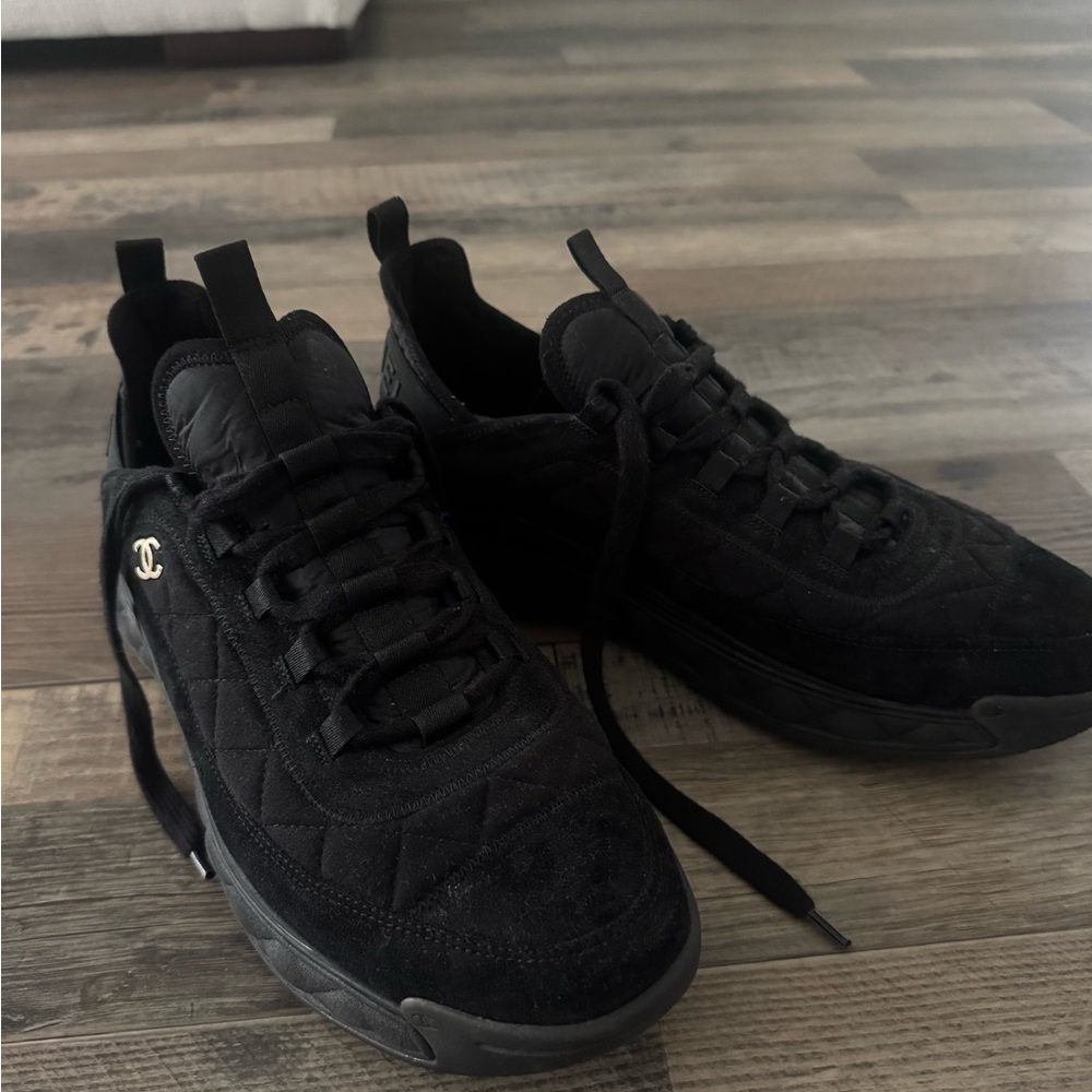 Men's Chanel Black Suede Sneakers size 45